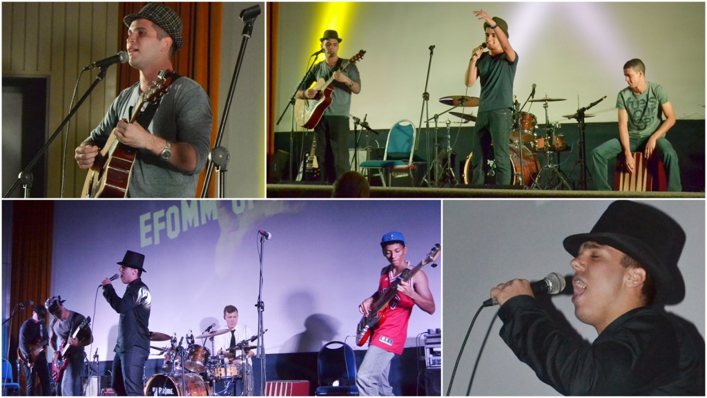 Terceiranistas agitam com banda cover de System of a Down e dedicam música para turma de aula e companheiros de camarote. (Imagem: Jornal Pelicano)